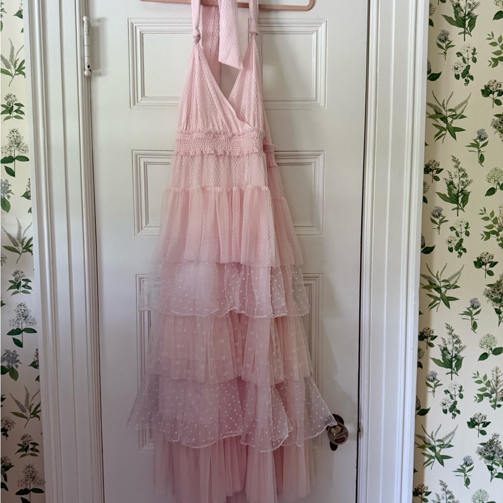 Elegant Pink Midi Dress